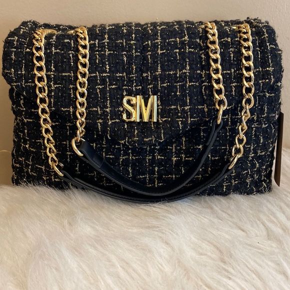 Steve Madden (Bledger)Shoulder Bag - Black & Gold - Picture 12 of 13
